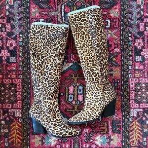 NEW IN BOX Dolce Vita Leopard Print Over the Knee Boots size 8